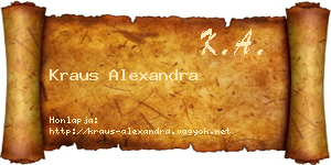 Kraus Alexandra névjegykártya
